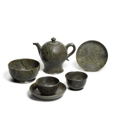 View full screen - View 1 of Lot 27. A German serpentine tea set, Saxony, first half 18th century.