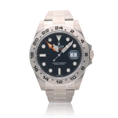 View full screen - View 1 of Lot 7. Reference 216570 Explorer II, A stainless steel wristwatch with date, 24 hours indication and bracelet, Circa 2016.