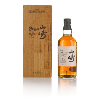 View full screen - View 1 of Lot 320. The Yamazaki 18 Year Old Mizunara Cask 48.0 abv NV (1 BT 70cl).