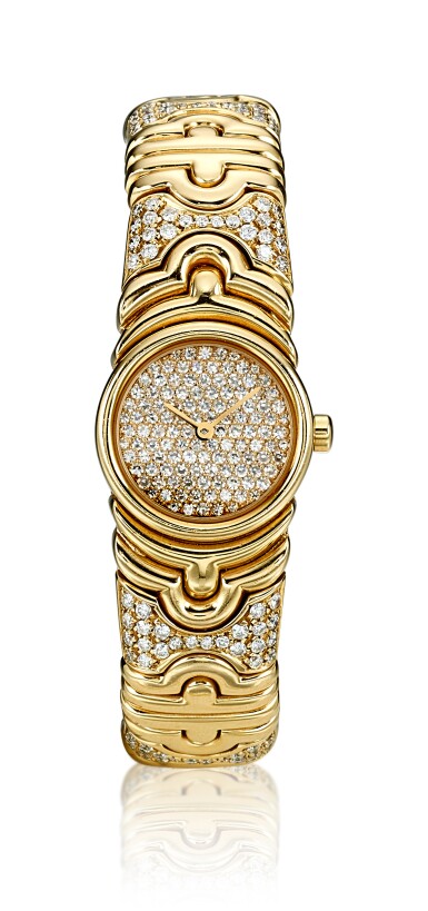 View full screen - View 1 of Lot 9145. GOLD AND DIAMOND WRISTWATCH, 'PARENTESI', BULGARI | K金 配 鑽石 腕錶, 'Parentesi', 寶格麗﹙Bulgari ).