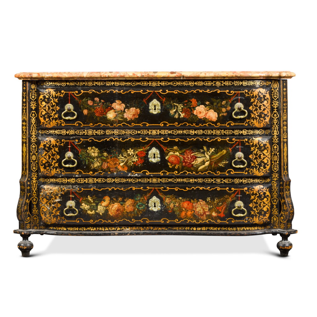 View full screen - View 1 of Lot 78. A Régence black-japanned commode, circa 1725 .