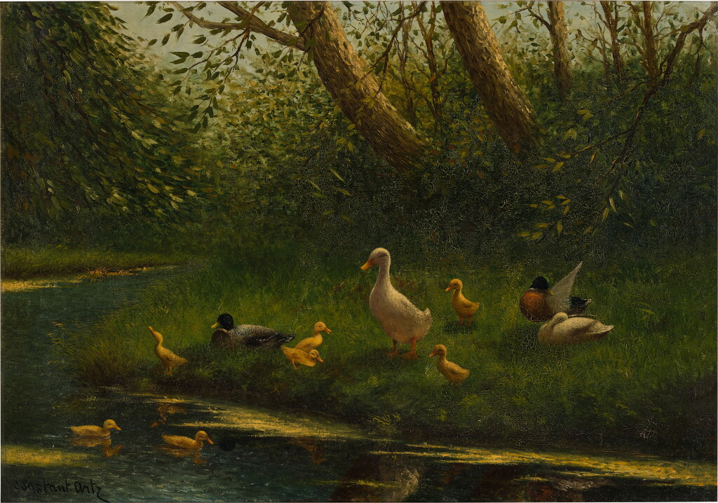 View full screen - View 1 of Lot 234. Ducks by the Pond.
