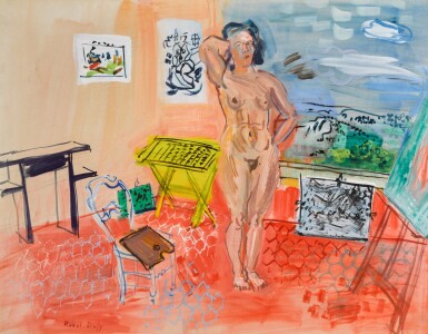 View full screen - View 1 of Lot 66. RAOUL DUFY | NU DANS L'ATELIER.