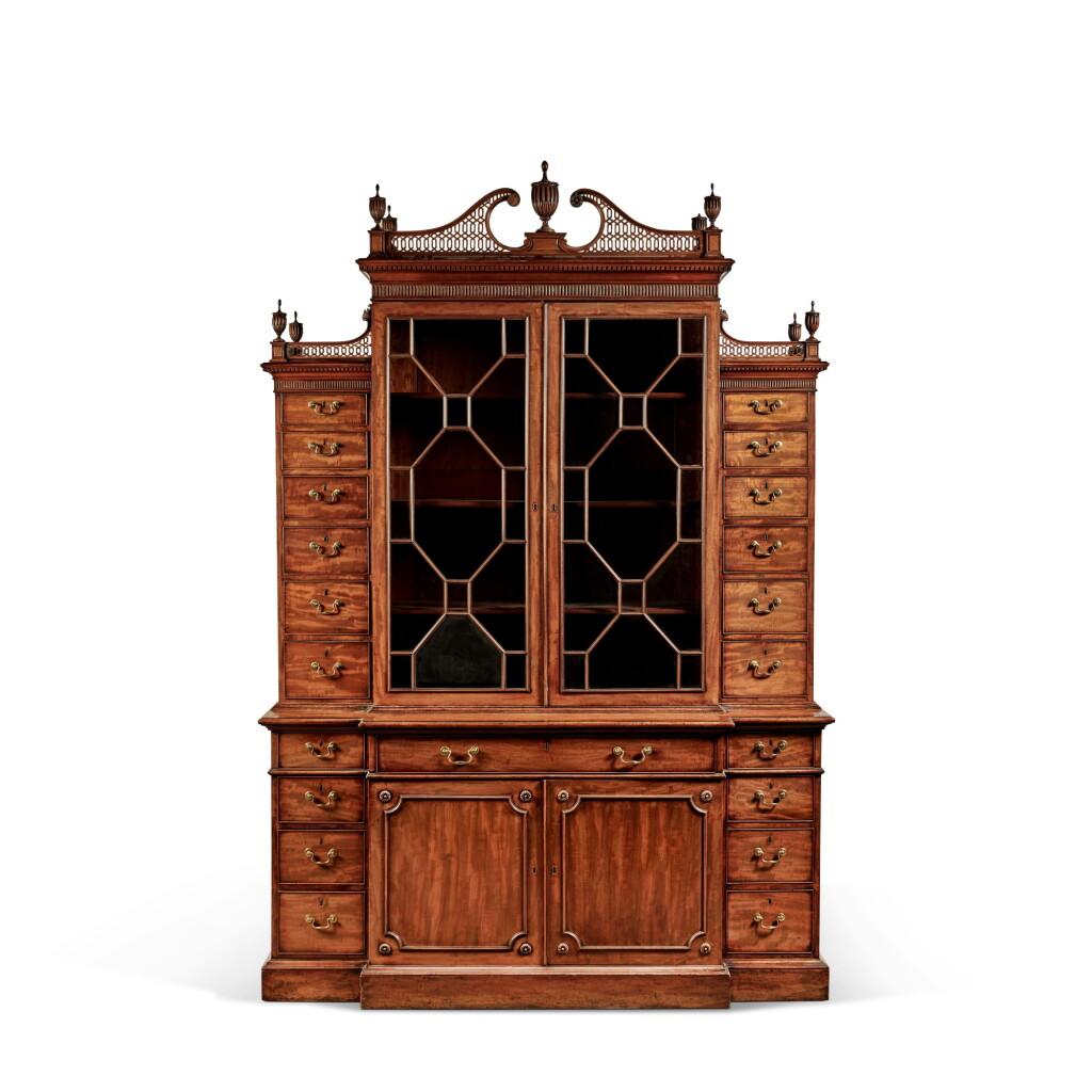 View full screen - View 1 of Lot 93. A George III Mahogany Breakfront Bookcase, Circa 1780.