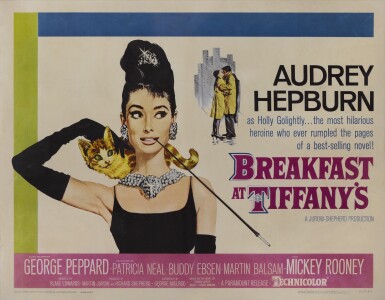 View full screen - View 1 of Lot 53. Breakfast at Tiffany's (1961) poster, US.