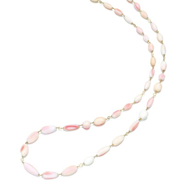 View full screen - View 1 of Lot 75. CONCH SHELL AND DIAMOND NECKLACE.