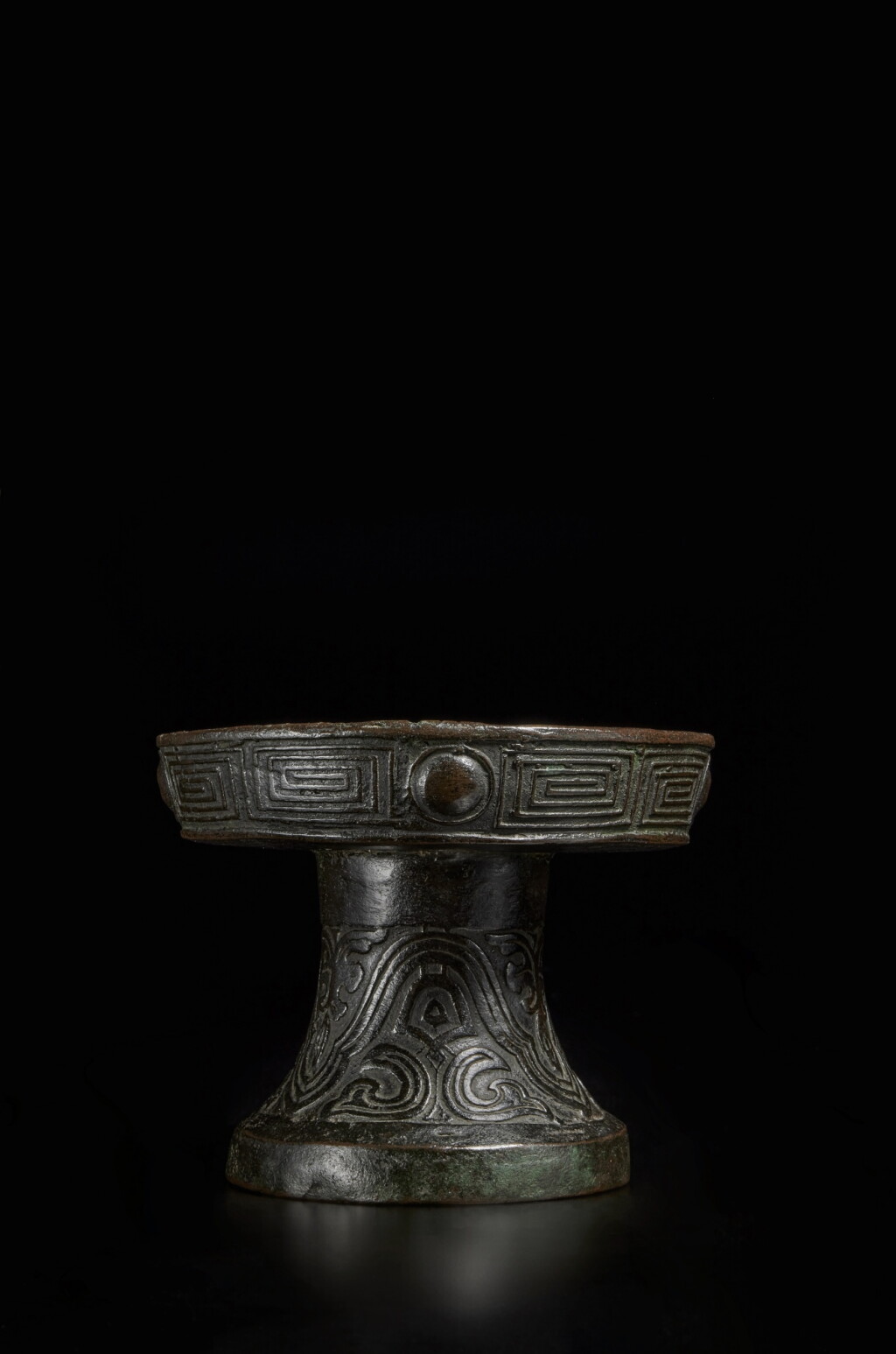 View full screen - View 1 of Lot 222. An archaistic bronze ritual food vessel (Dou), Ming Dynasty.