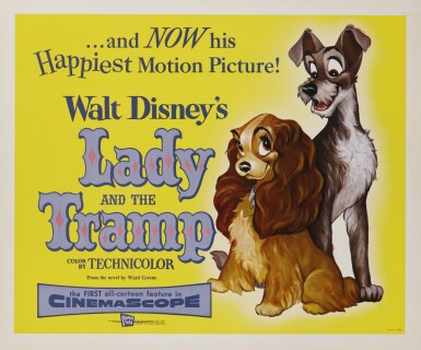 View full screen - View 1 of Lot 17. Lady and the Tramp (1955) poster, US.