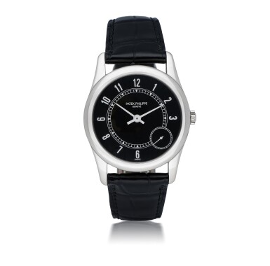 View full screen - View 1 of Lot 99. PATEK PHILIPPE | CALATRAVA, REF 5000 WHITE GOLD WRISTWATCH CIRCA 1995.