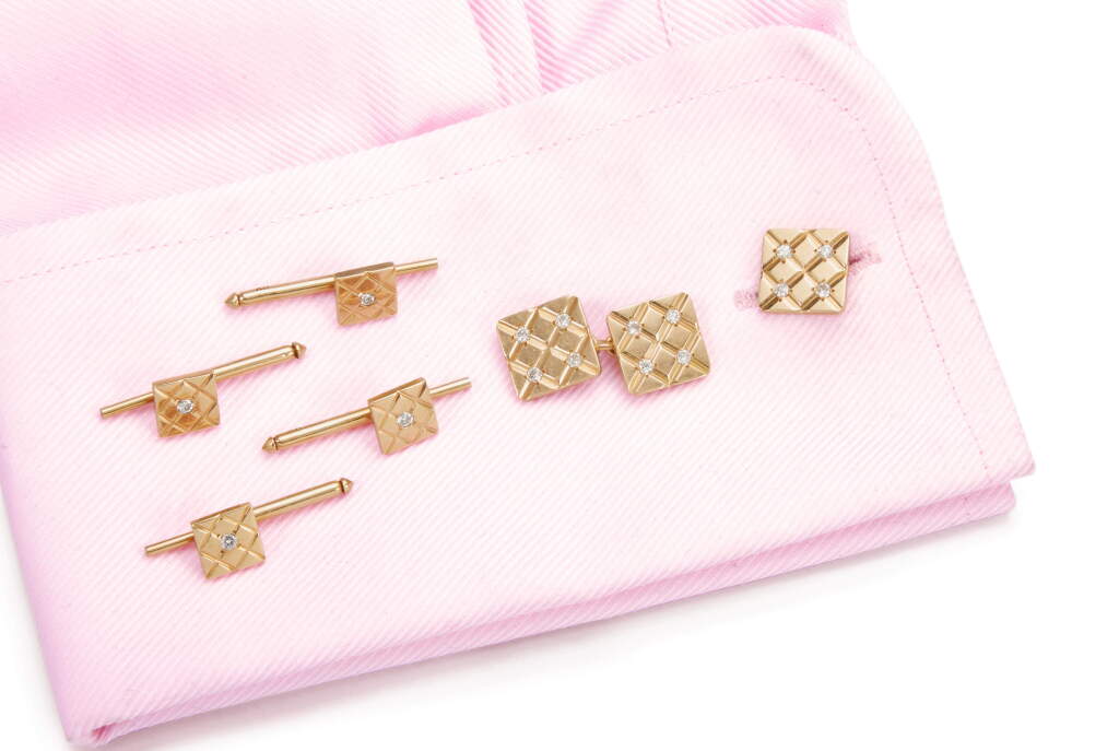 View full screen - View 1 of Lot 1025. DIAMOND DRESS SET.