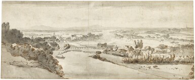 View full screen - View 1 of Lot 36. View of the Lower Rhine valley, looking from Kleve towards Emmerich.