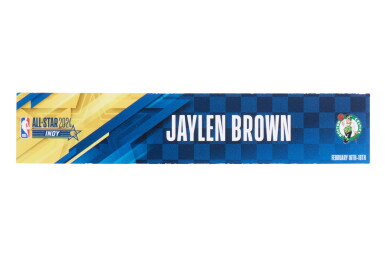 View full screen - View 1 of Lot 98. Jaylen Brown ‘NBA All-Star Game’ Locker Room Nameplate .