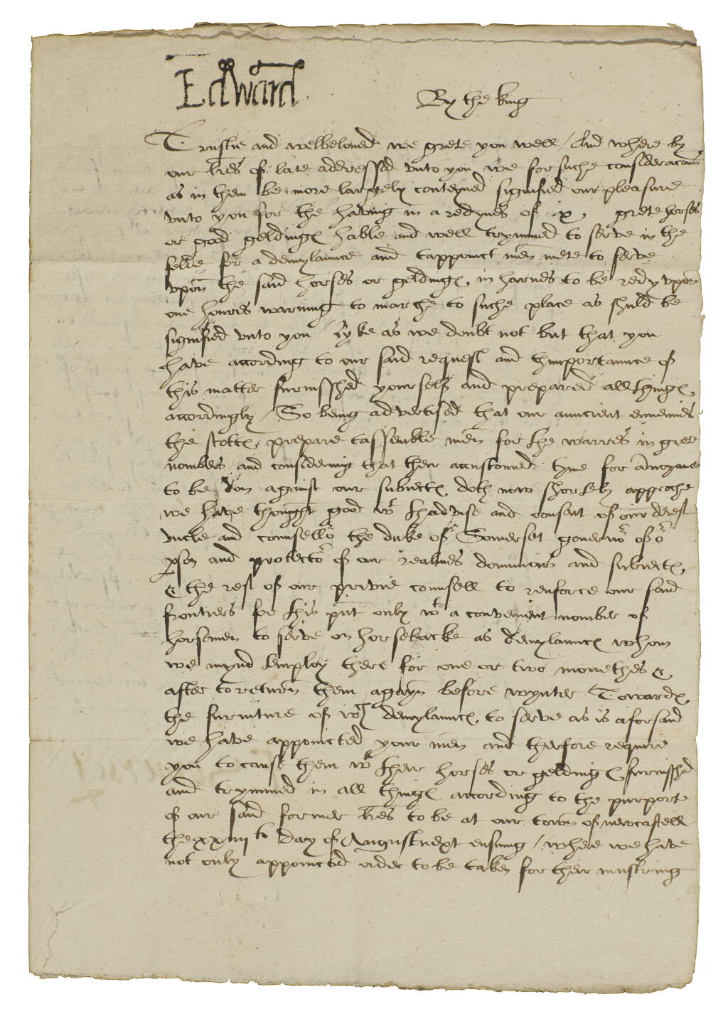 View full screen - View 1 of Lot 1. King Edward VI, Letter signed, with stamp, also signed by Protector Somerset, 1547.