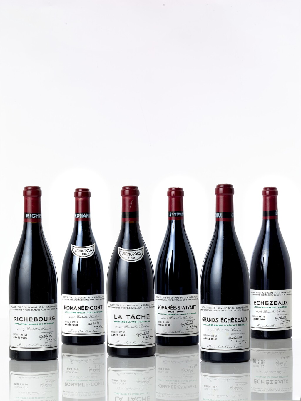 View full screen - View 1 of Lot 6450. Domaine de la Romanée-Conti Assortment 1998 Domaine de la Romanée-Conti (12 BT).