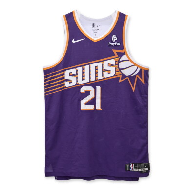 View full screen - View 1 of Lot 137. David Roddy Phoenix Suns 2024 NBA Playoffs Western Conference Round 1 Game Worn Icon Edition Jersey | Game 1.