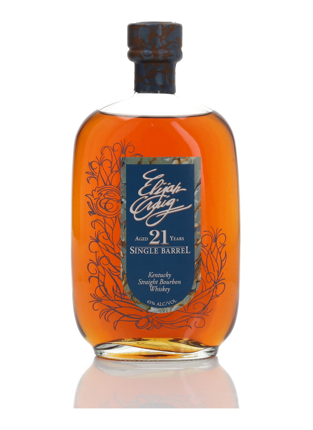 View full screen - View 1 of Lot 182. Elijah Craig Single Barrel 21 Year Old 45.0 abv 1990 (1 BT 75cl).