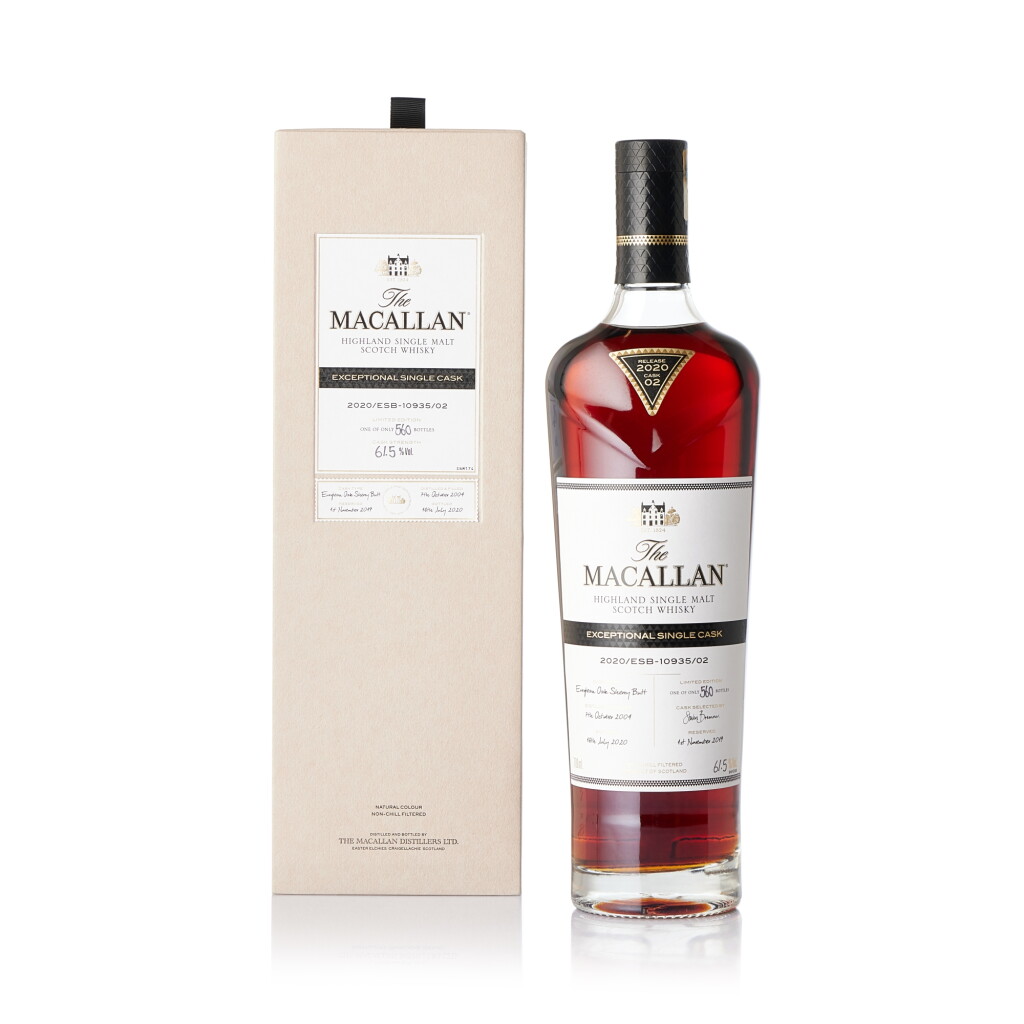 View full screen - View 1 of Lot 6526. The Macallan Exceptional Single Cask 2020/ESB-10935/02 61.5 abv 2004 (1 BT70).