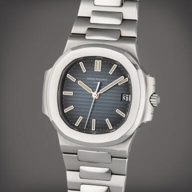 View full screen - View 1 of Lot 332. Reference 5800/1 Nautilus | A stainless steel automatic wristwatch with date and bracelet, Circa 2006.
