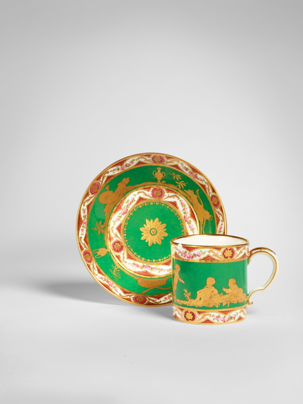 View full screen - View 1 of Lot 685. A Sèvres Porcelain Cup and Saucer (Gobelet litron et soucoupe), circa 1782.