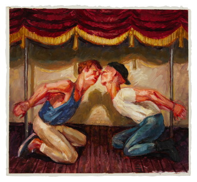 View full screen - View 1 of Lot 14. Red Velvet Curtain.