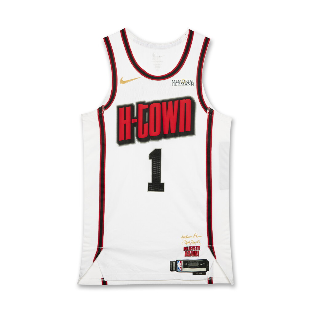 View full screen - View 1 of Lot 170. Amen Thompson Houston Rockets 2024-2025 Game Worn City Edition Jersey | Matched to 5 Games .