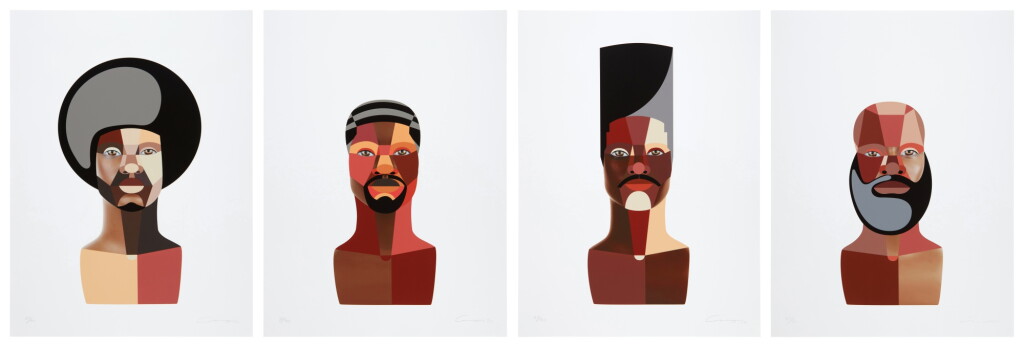 View full screen - View 1 of Lot 11. Style Variation 1 (Afro); Style Variation 2 (Waves); Style Variation 3 (High Top); and Style Variation 4 (Beard).
