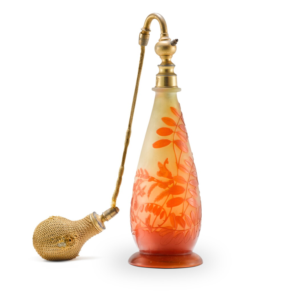 View full screen - View 1 of Lot 1772. An acid etched cameo glass perfume atomiser by Emile Gallé, circa 1900.