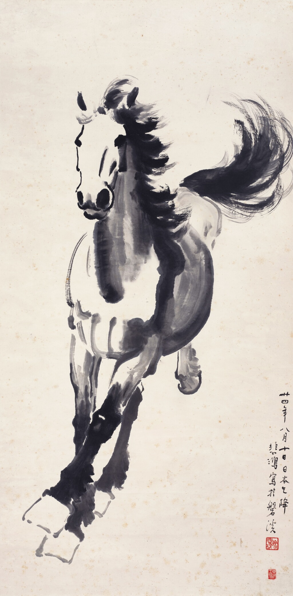 View full screen - View 1 of Lot 3159. 徐悲鴻 奏凱躍騰 | Xu Beihong, Victorious Galloping.