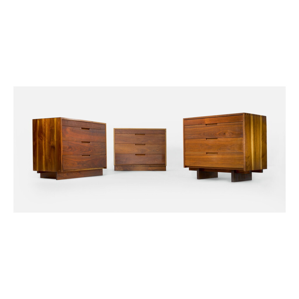 View full screen - View 1 of Lot 249. GEORGE NAKASHIMA | THREE CHESTS OF DRAWERS.