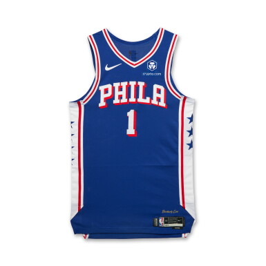View full screen - View 1 of Lot 191. KJ Martin Philadelphia 76ers 2024-2025 Kia NBA Tip-Off Game Worn Icon Edition Jersey.