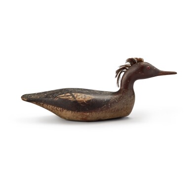 View full screen - View 1 of Lot 281. An Early Red-Breasted Merganser Hen Decoy, Massachusetts, First Quarter 20th Century.