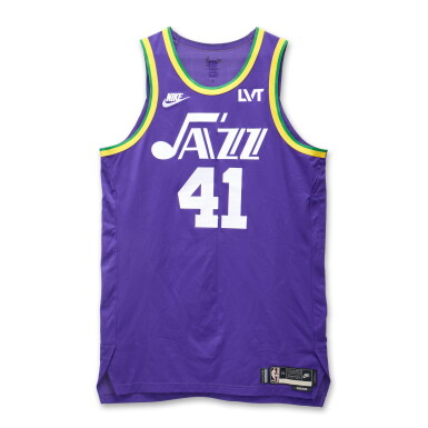 View full screen - View 1 of Lot 135. Kelly Olynyk Utah Jazz 2023-2024 Kia NBA Tip-Off Game Worn City Edition Jersey | Matched to 2 Games.