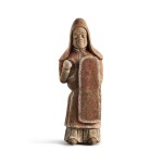 A painted pottery warrior, Northern Wei dynasty | 北魏 陶加彩武士立俑