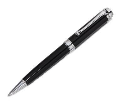 View full screen - View 1 of Lot 84. AURORA | A BLACK LACQUER AND SILVER BALLPOINT PEN, CIRCA 2000.