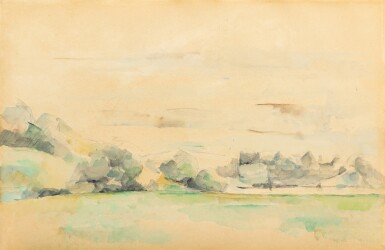 View full screen - View 1 of Lot 102. Paysage au bord de l'eau (recto); Portrait de madame Cézanne (verso).