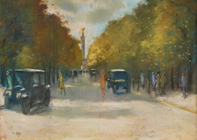 View full screen - View 1 of Lot 24. Siegesallee mit Siegessäule im Frühherbst (Siegesallee with Victory Column in Early Autumn).