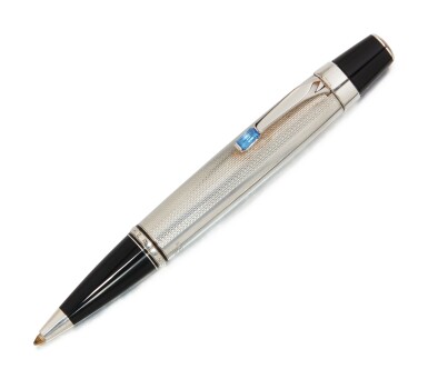 View full screen - View 1 of Lot 83. MONTBLANC | A STERLING SILVER AND BLACK RESIN BALLPOINT PEN, CIRCA 2005.