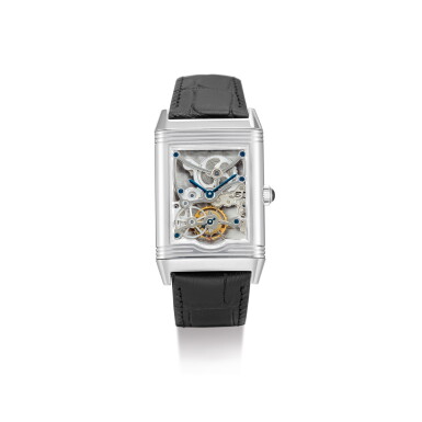 View full screen - View 1 of Lot 103. JAEGER-LECOULTRE | REVERSO, REFERENCE 270.6.48, A LIMITED EDITION PLATINUM SKELETONISED REVERSIBLE TOURBILLION WRISTWATCH, CIRCA 2014.
