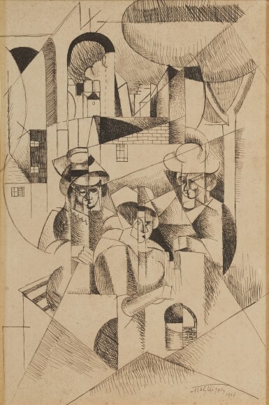 View full screen - View 1 of Lot 683. Dessin pour les femme qui cousent ou Femmes cousant.