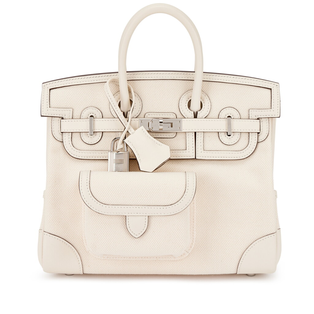 View full screen - View 1 of Lot 513. Limited Edition Nata Swift and Canvas Birkin Cargo 25 Palladium Hardware, 2021.