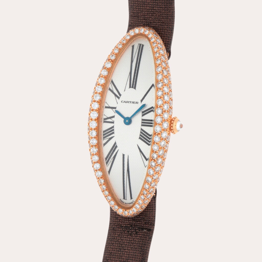 View full screen - View 1 of Lot 257. Baignoire Allongée, Reference 2515 | A pink gold and diamond-set wristwatch | Circa 2000.