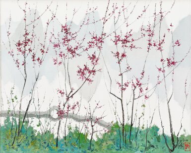 View full screen - View 1 of Lot 2010. Pang Jiun 龎均 | Plum Blossoms 春江花開時.