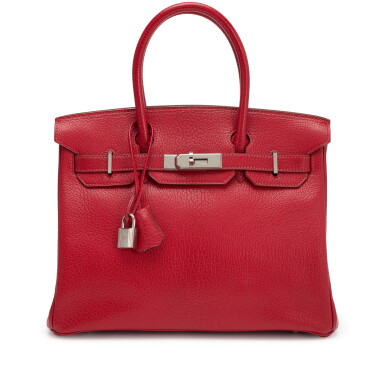 View full screen - View 1 of Lot 93. Vintage Rouge Casaque Chèvre Mysore Birkin 30 Palladium Hardware, 1999.