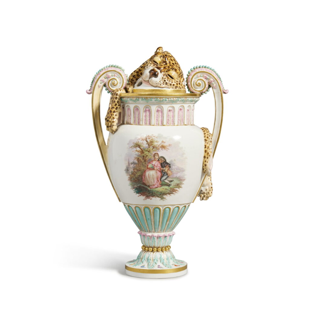 View full screen - View 1 of Lot 558. A Meissen Pot-Pourri Vase and Pierced Cover, 19th century.