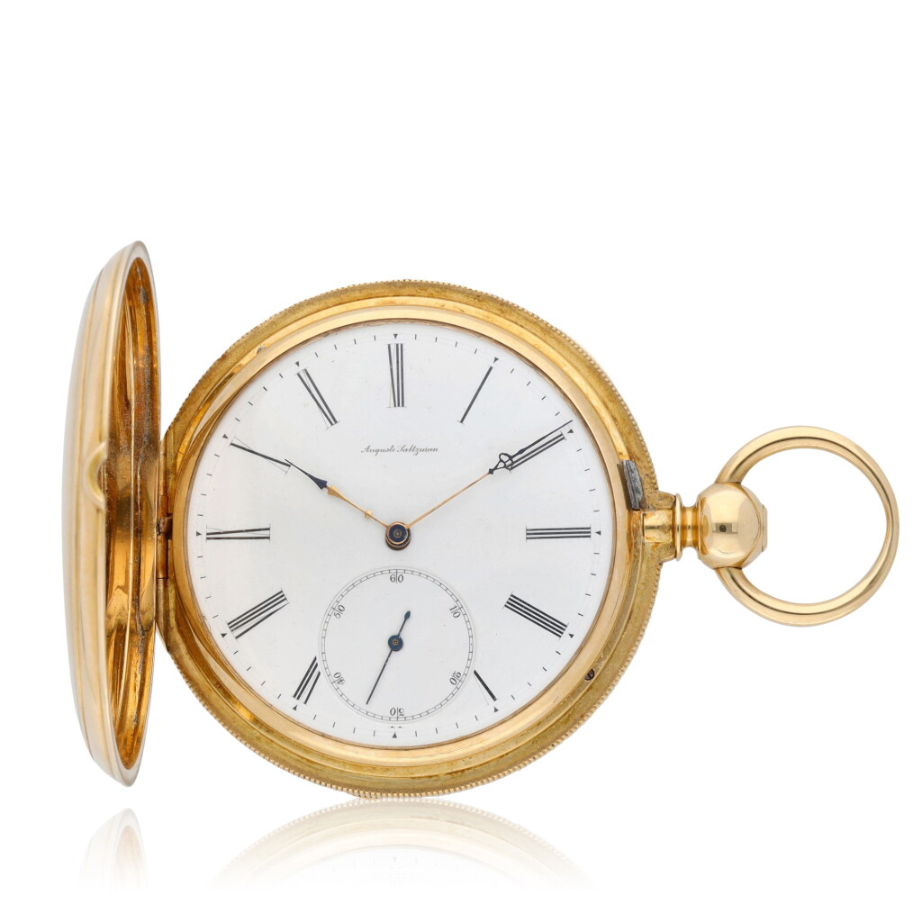 View full screen - View 1 of Lot 148. No. 29138 A fine gold hunting cased lever watch with blued steel helical spring Circa 1870.