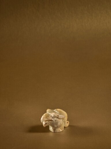 View full screen - View 1 of Lot 84. An archaic pale green jade bird-form finial, Western Han dynasty .