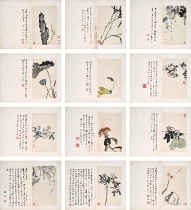 View full screen - View 1 of Lot 2503. 陳衡恪 花卉蔬果冊 | Chen Hengke, Flowers and Fruits.