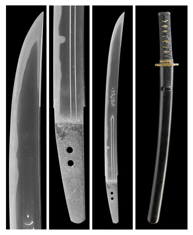 View full screen - View 1 of Lot 39. A Shin-shinto wakizashi with Goto school koshirae | Edo period, 18th century.