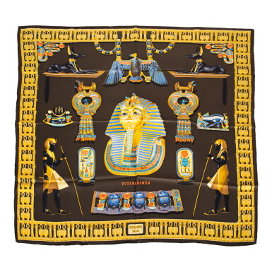 View full screen - View 1 of Lot 164. Hèrmes "Tutankhamun" Scarf 90cm of Silk Twill.