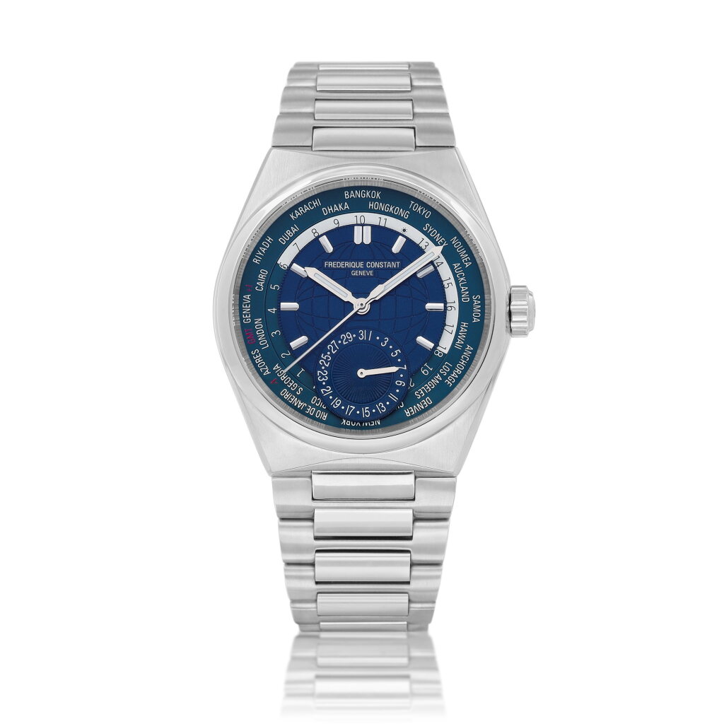 View full screen - View 1 of Lot 8227. Highlife Worldtimer Manufacture | A stainless steel world time bracelet watch with date, Circa 2022 | Highlife Worldtimer Manufacture | 精鋼世界時間鏈帶腕錶,備日期顯示,約2022年製.